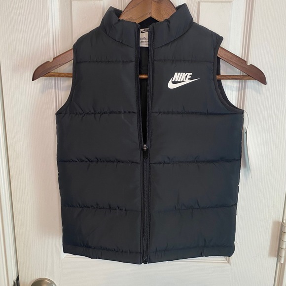 Nike Other - Nike Puffer Vest NWT Boys Size 6 Black Quilted Full Zip Sleeveless Jacket